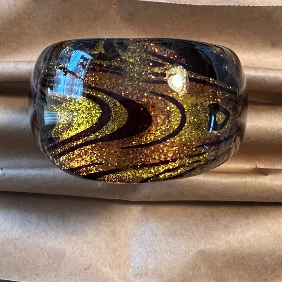 Lucite Wide Cuff Bracelet - Picture 6 of 9